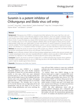 Suramin Is a Potent Inhibitor of Chikungunya and Ebola Virus Cell
