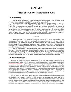 Chapter 4 Precession of the Earth's Axis