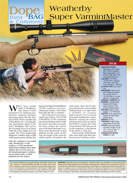 Weatherby Super Varmintmaster