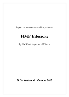 Report on an Unannounced Inspection HMP Erlestoke (2014)
