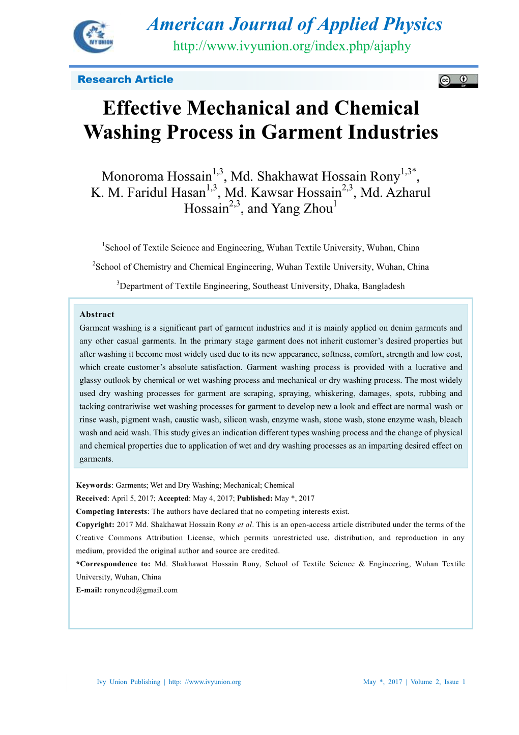 Effective Mechanical and Chemical Washing Process in Garment Industries