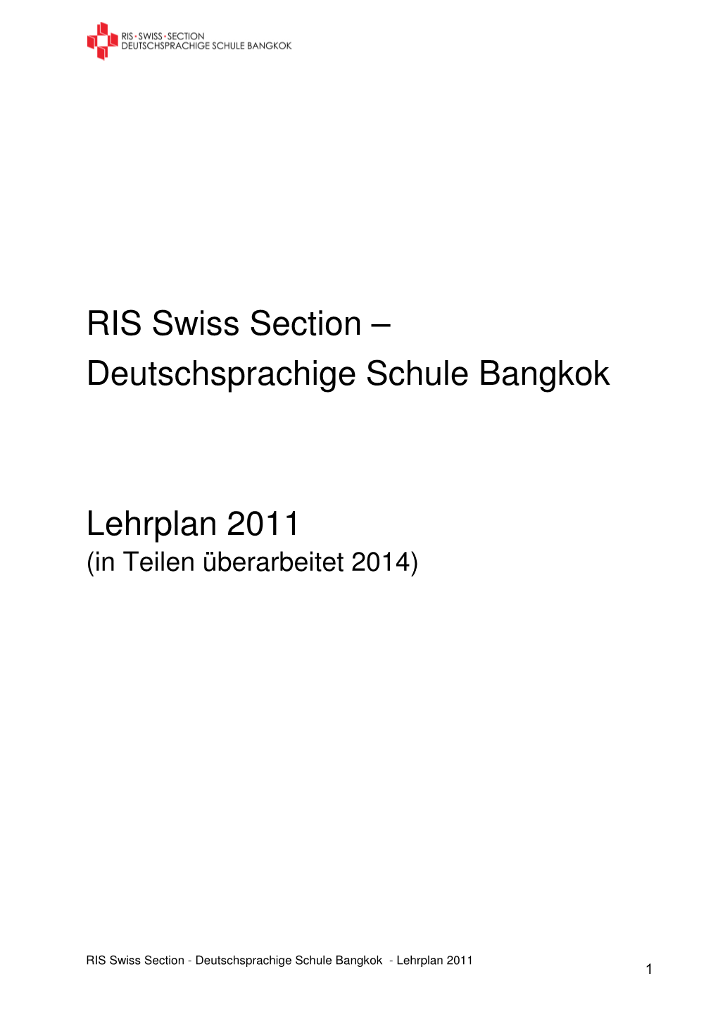 Deutschsprachige Schule Bangkok Lehrplan 2011