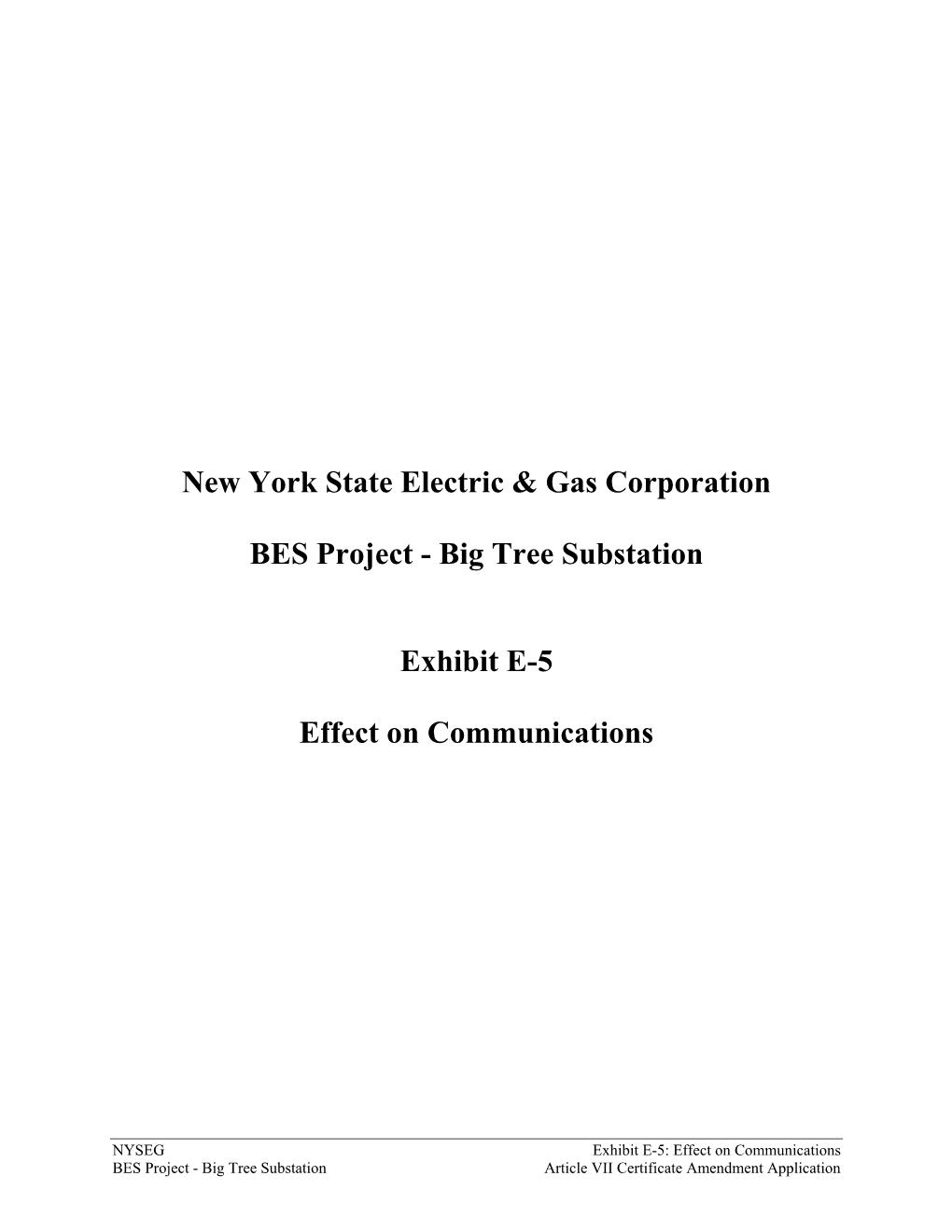 New York State Electric & Gas Corporation BES Project