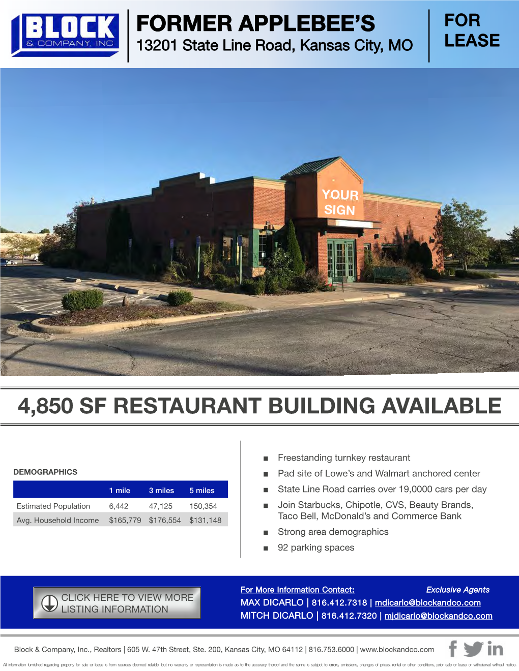 4,850 Sf Restaurant Building Available Former Applebee's