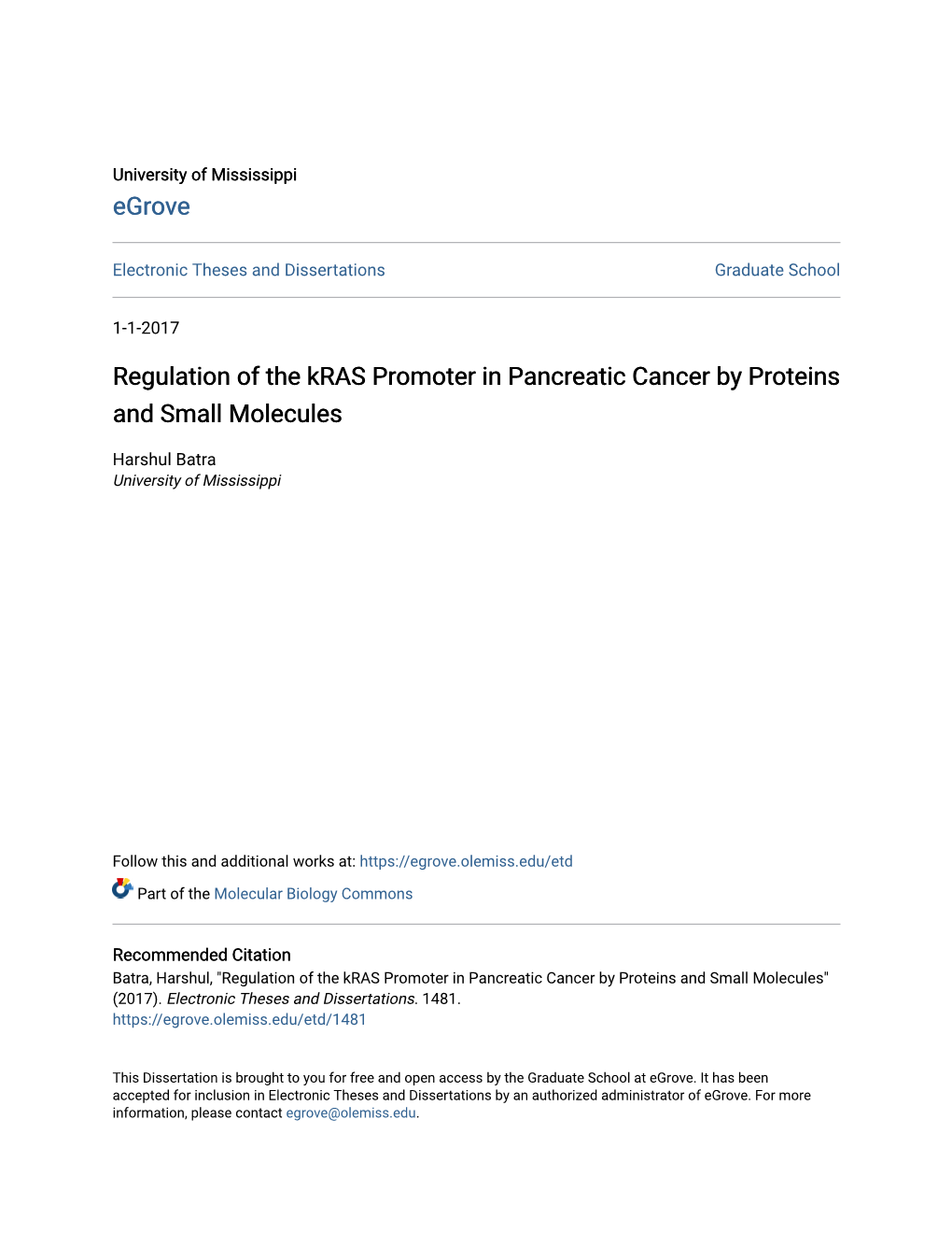 Regulation of the Kras Promoter in Pancreatic Cancer by Proteins and Small Molecules