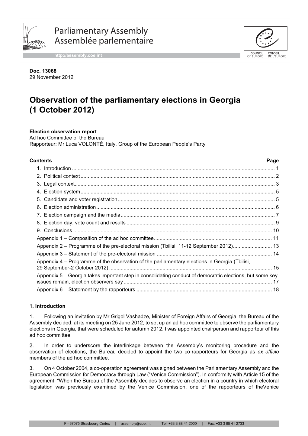 Parliamentary Assembly Assemblée Parlementaire