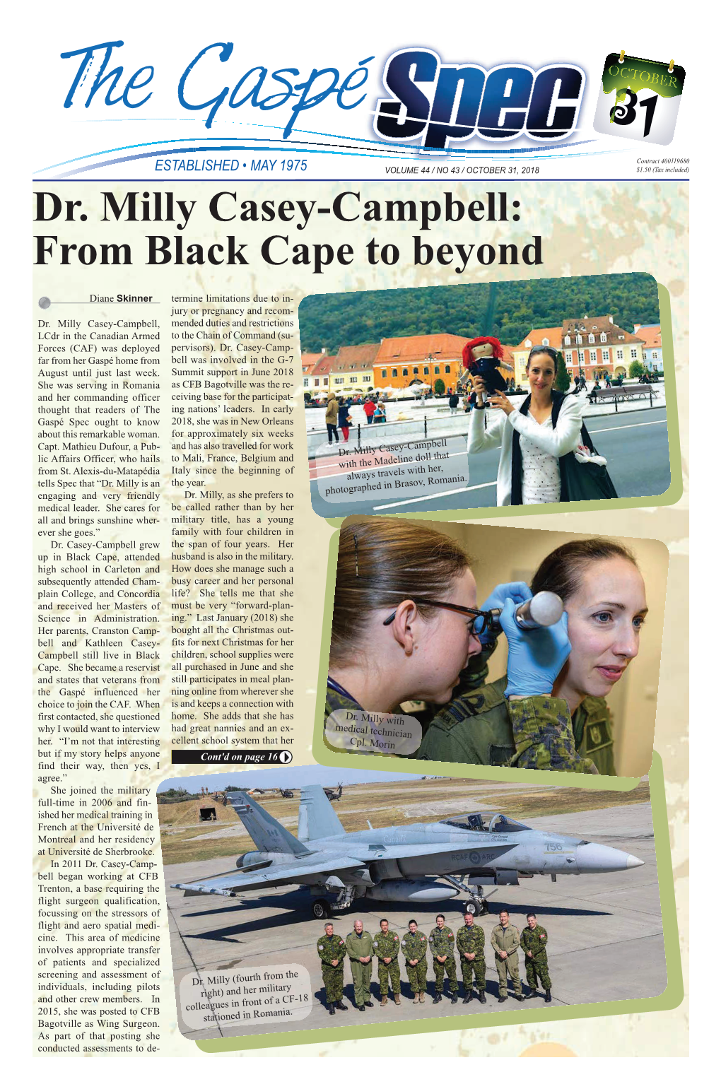 Dr. Milly Casey-Campbell: from Black Cape to Beyond