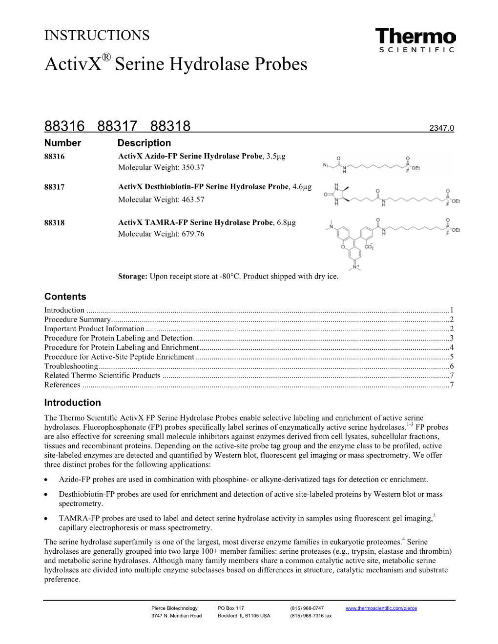 Activx Serine Hydrolase Probes