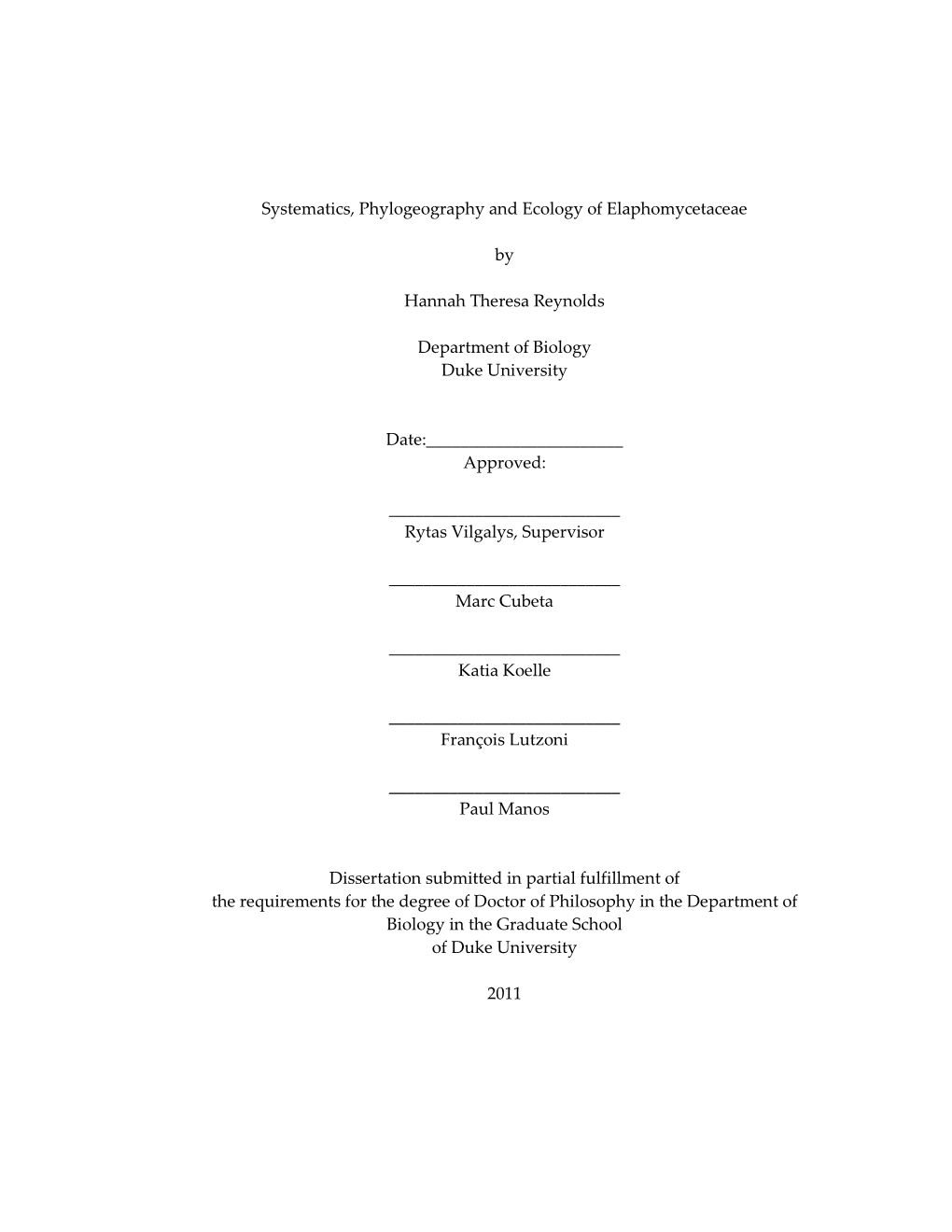 Duke University Dissertation Template