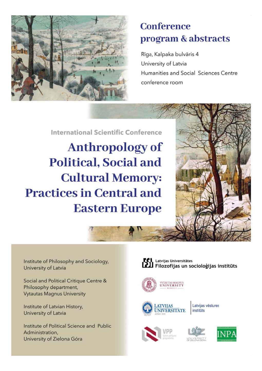 Anthropology of Political, Social and Cultural Memory: Practices in Central and Eastern Europe