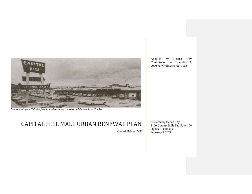 CAPITAL HILL MALL URBAN RENEWAL PLAN 1100 Country Hills Dr