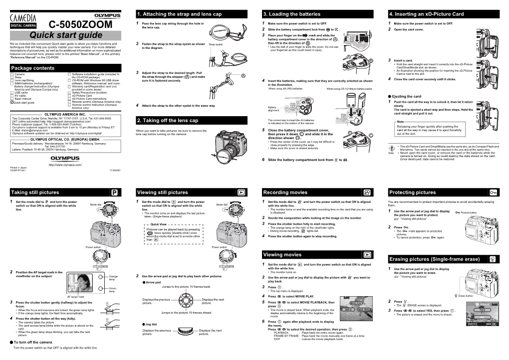 C-5050 Zoom Quick Start Guide