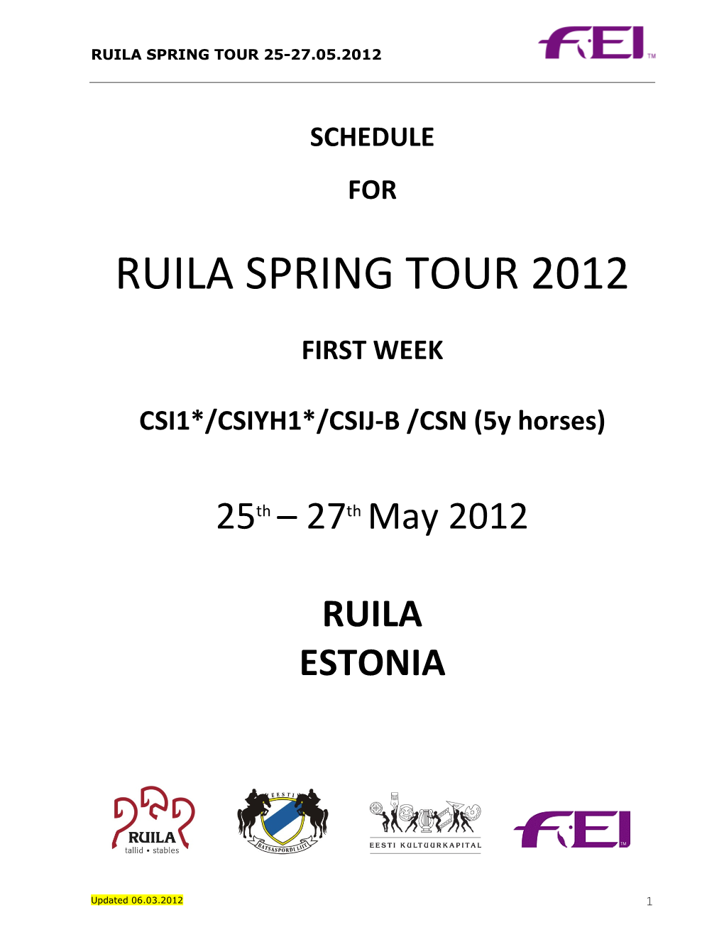 Ruila Spring Tour 2012