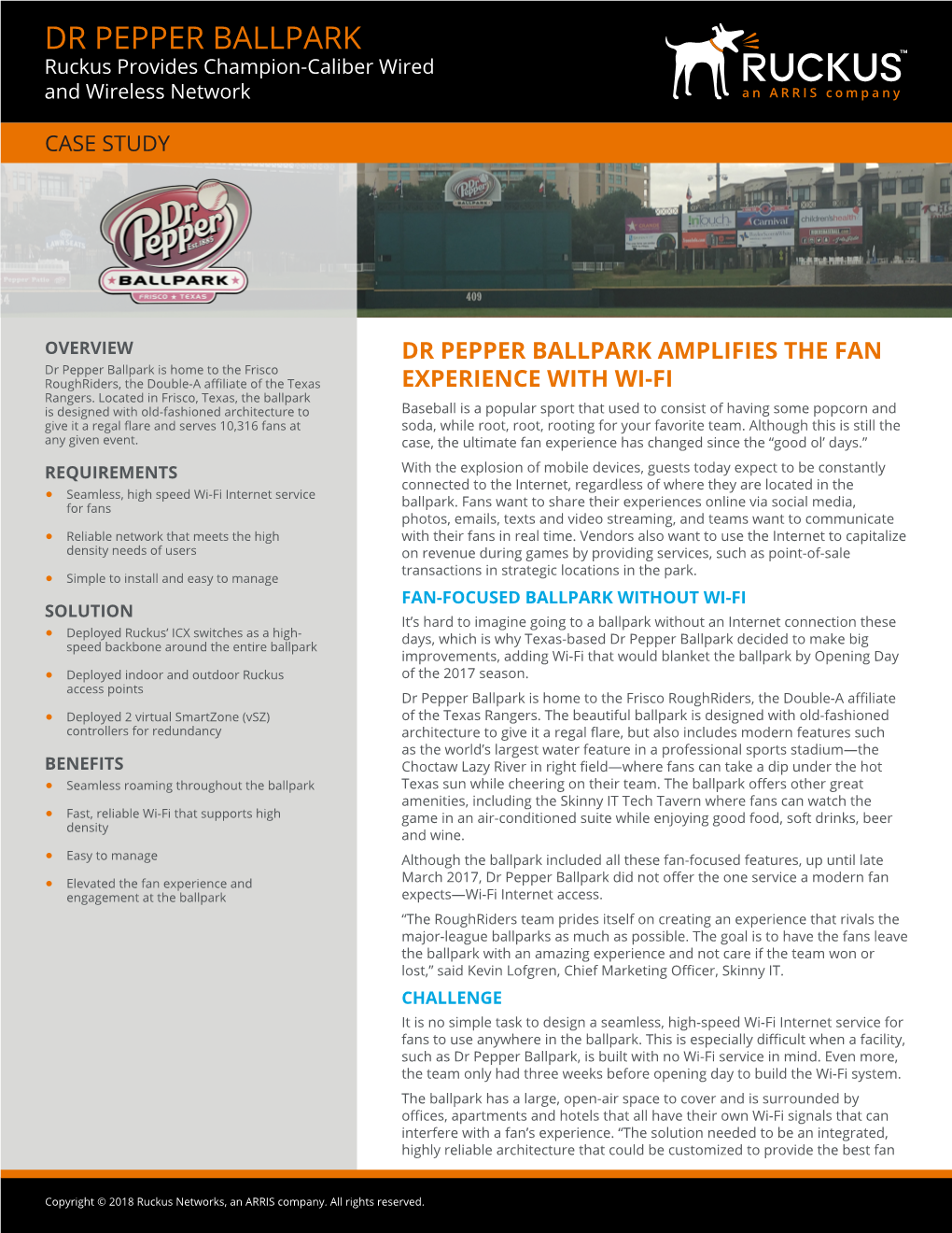 DR PEPPER BALLPARK Ruckus Provides Champion-Caliber Wired and Wireless Network