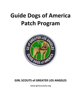 Guide Dogs of America Patch Program