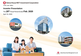 Investor Presentation the 28Th Fiscal Period Ended Feb