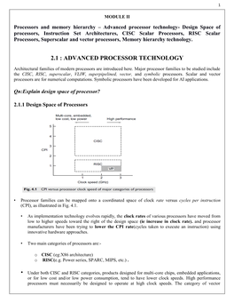 2.1 : Advanced Processor Technology