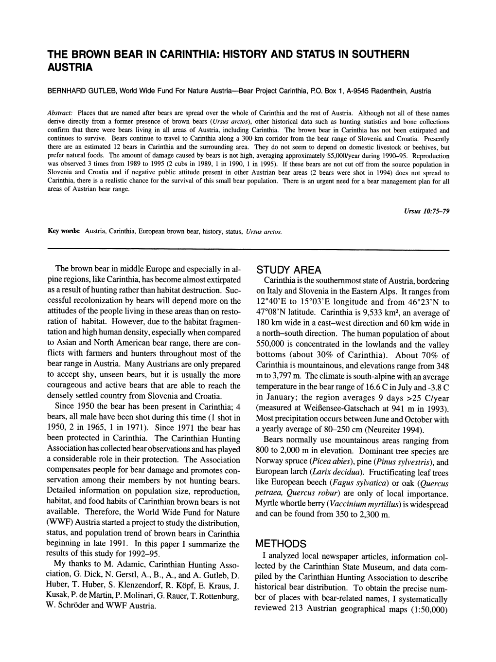 Austria Study Area Methods