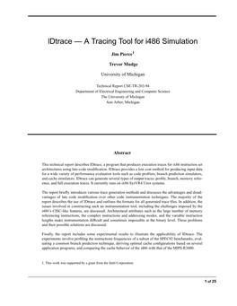 A Tracing Tool for I486 Simulation