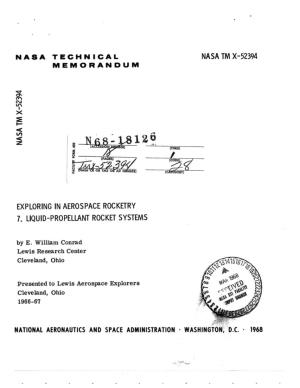 Nasa Tm X-52394 Memorandum