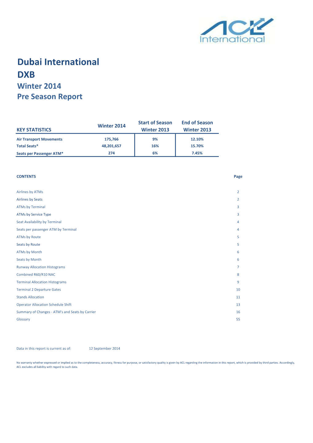 Dubai International DXB Winter 2014 Pre Season Report