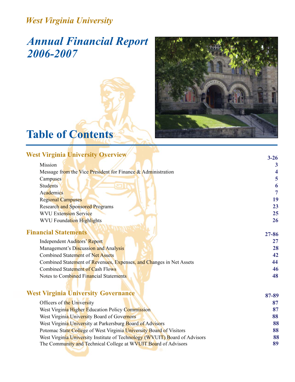 West Virginia University Annual Financial Report 2006-2007