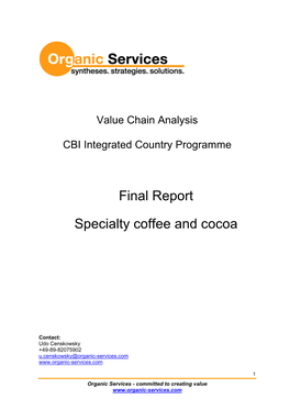 Final Report Specialty Coffee and Cocoa
