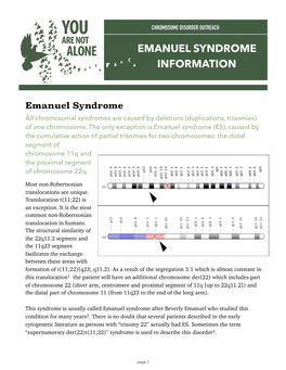 Emanuel Syndrome Information