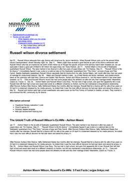 Russell Wilson Divorce Settlement