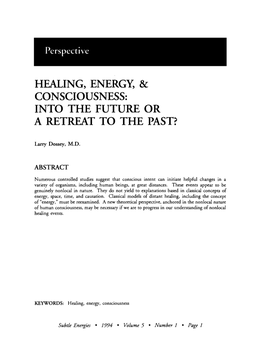 Healing, Energy, & Consciousness