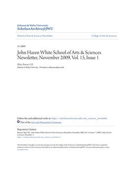 John Hazen White School of Arts & Sciences Newsletter, November