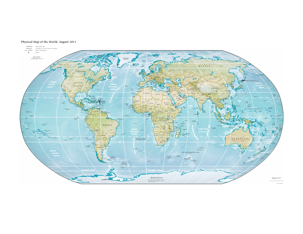 Physical Map of the World, August 2013