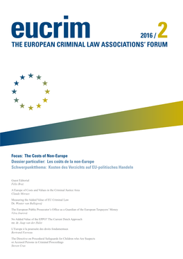 Eucrim 2016 / 2 the EUROPEAN CRIMINAL LAW ASSOCIATIONS‘ FORUM