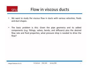 Viscous Flow in Ducts with Various Velocities, Fluids and Duct Shapes