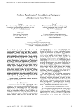 Nonlinear Transformation's Impact Factor of Cryptography At