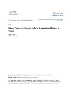 Human Resources' Capacity to Drive Organizational Change in Ghana