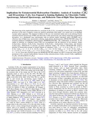 Implications for Extraterrestrial Hydrocarbon Chemistry: Analysis Of