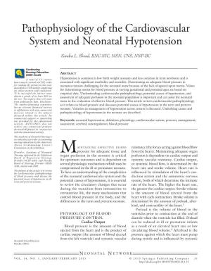 Pathophysiology of the Cardiovascular System and Neonatal Hypotension