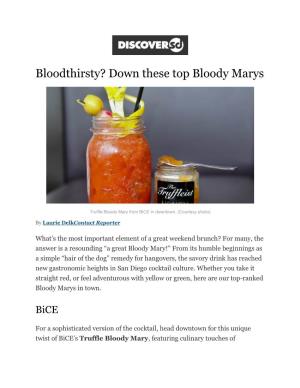 Bloodthirsty? Down These Top Bloody Marys