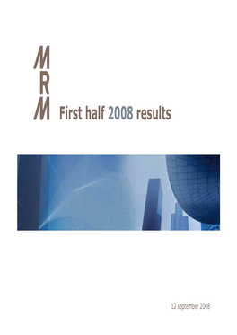 First Half2008 Results