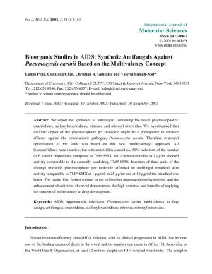 Bioorganic Studies in AIDS: Synthetic Antifungals Against Pneumocystis Carinii Based on the Multivalency Concept