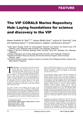 The VIP CORALS Marine Repository Hub: Laying Foundations for Science and Discovery in the VIP