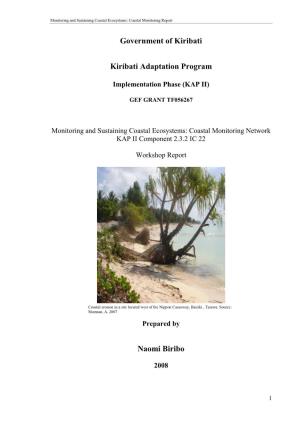 Monitoring and Sustaining Coastal Ecosystems: Coastal Monitoring Report