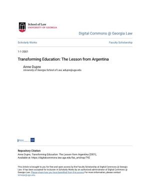 Transforming Education: the Lesson from Argentina