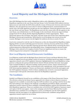 Local Majority and the Michigan Elections of 2018