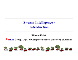 Swarm Intelligence Introduction