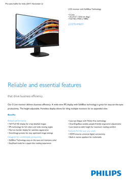 Product Leaflet: S Line LCD Monitor with Softblue Technology