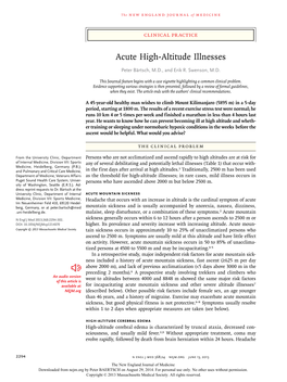 Acute High-Altitude Illnesses