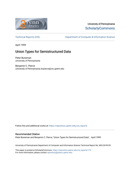Union Types for Semistructured Data