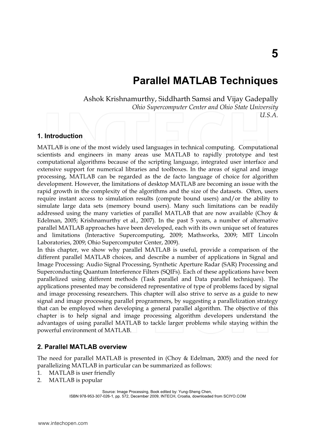 Parallel MATLAB Techniques